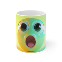 Surprised Emoji Mug — Cute 11oz Ceramic Coffee Cup