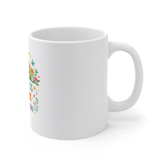 Progress Over Perfection Mug — Inspirational Coffee Cup with Rainbow Path Design
