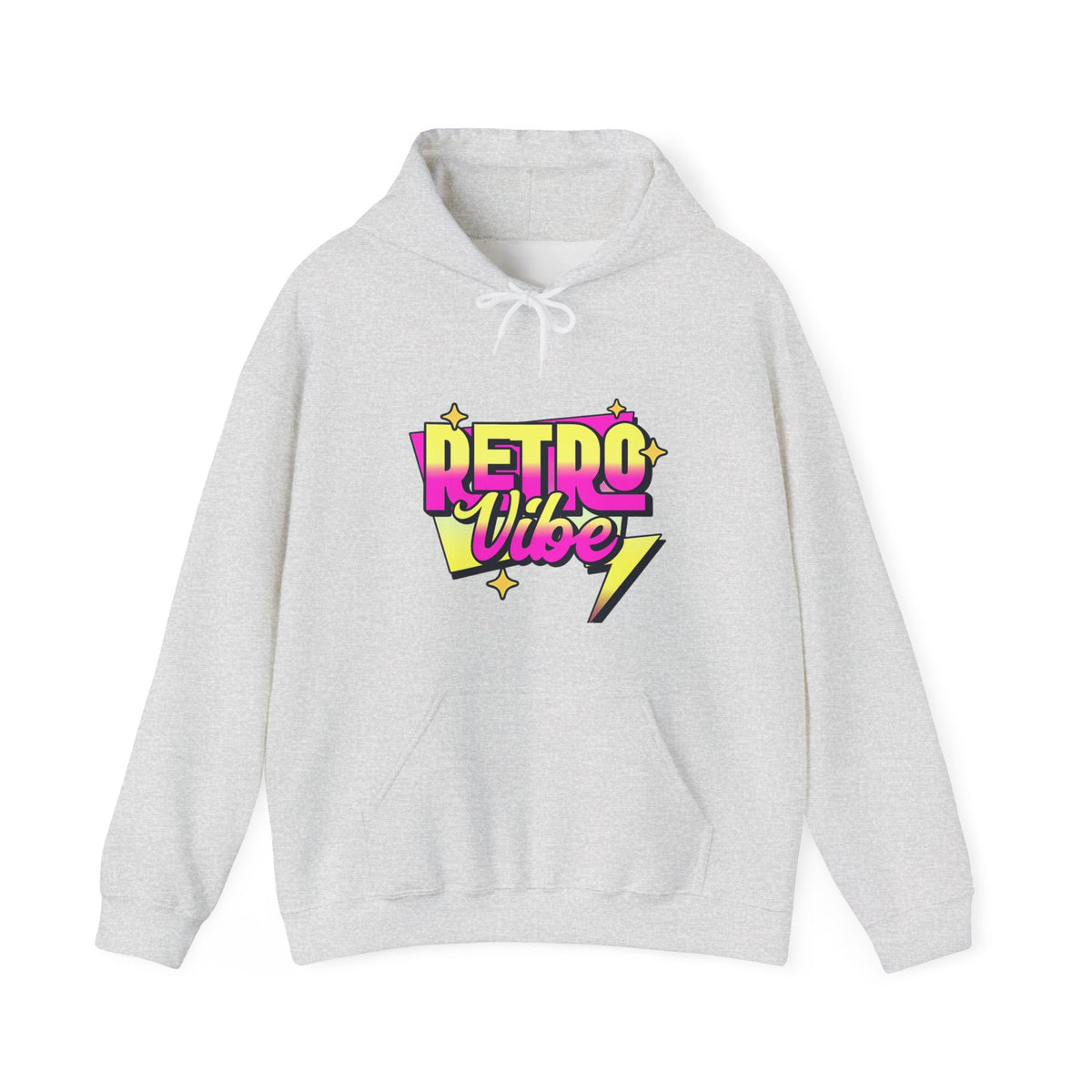 Retro Vibe Hoodie — 80s Neon Graphic Pullover