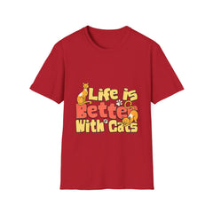 Cat Lover T‑Shirt — "Life Is Better With Cats" Cute Retro Graphic Tee