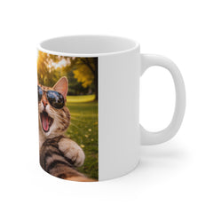 Dog and Cat Friends Photo Mug — Cute Pet Coffee Cup (11oz)