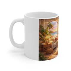 Coastal Boho Mug — Tropical Sunset Living Room Coffee Cup