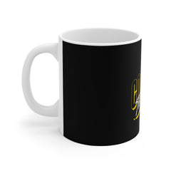 Conquer The Day Coffee Mug — Motivational Black & Gold Ceramic Mug
