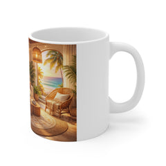 Coastal Boho Mug — Tropical Sunset Living Room Coffee Cup