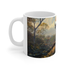 Cockatoo Landscape Mug — White Sulphur-Crested Parrot Coffee Cup