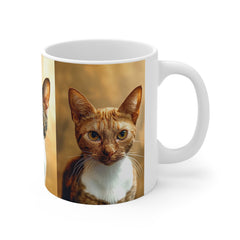 Three Cats 11oz White Mug – Cute Trio Cat Coffee Cup for Cat Lovers