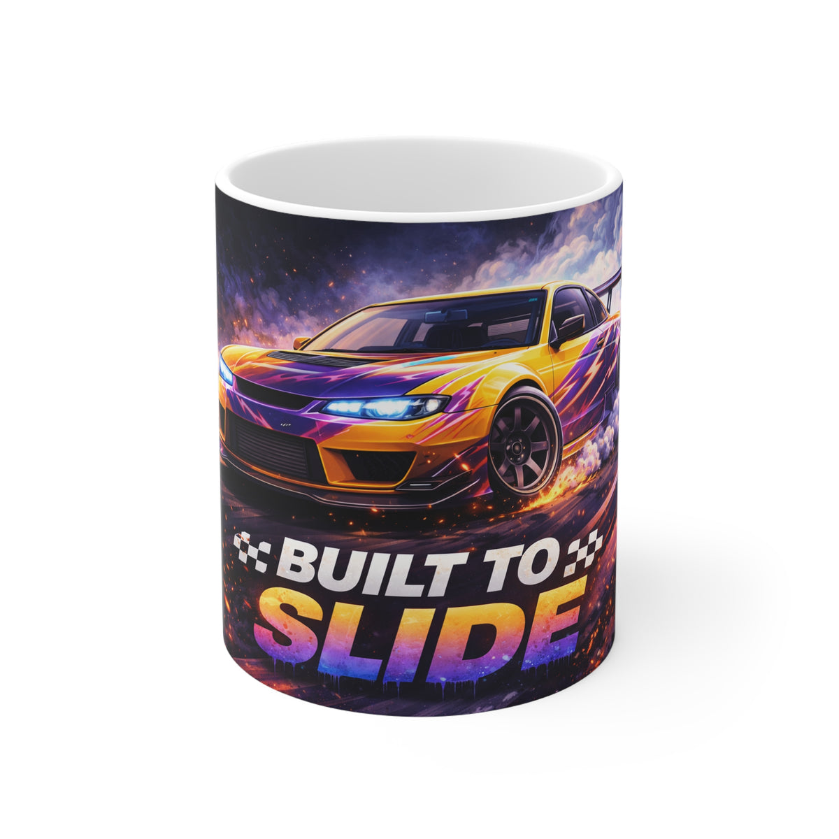 Built to Slide Racing Mug — Drift Car Ceramic Coffee Cup
