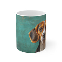 Beagle Mug — Cute 11oz White Coffee Cup for Dog Lovers