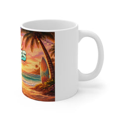 Chill Vibes Beach Sunset Mug – Tropical Relaxation Coffee Cup