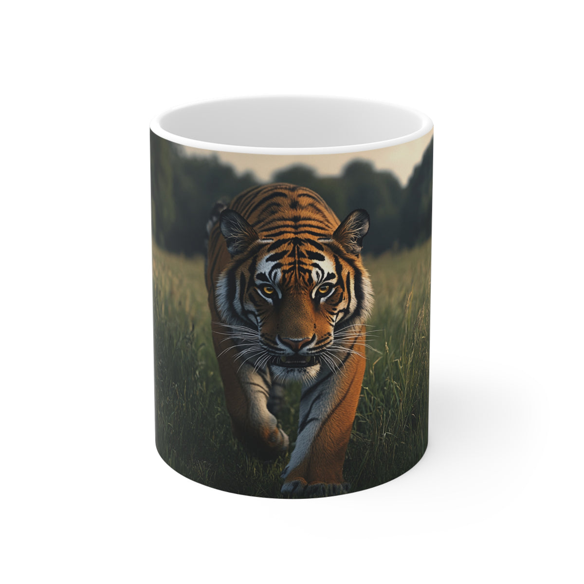 Tiger in Tall Grass Ceramic Mug — Fierce Wildlife Coffee Cup