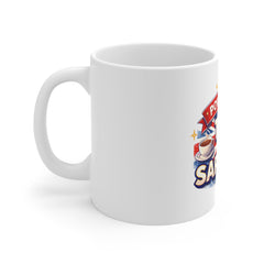 Powered by Tea & Sarcasm Mug — Funny British Tea Lover Coffee Cup