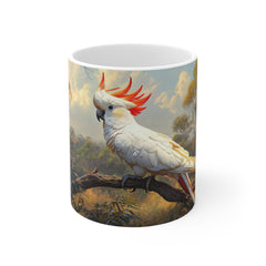 Cockatoo Landscape Mug — White Sulphur-Crested Parrot Coffee Cup
