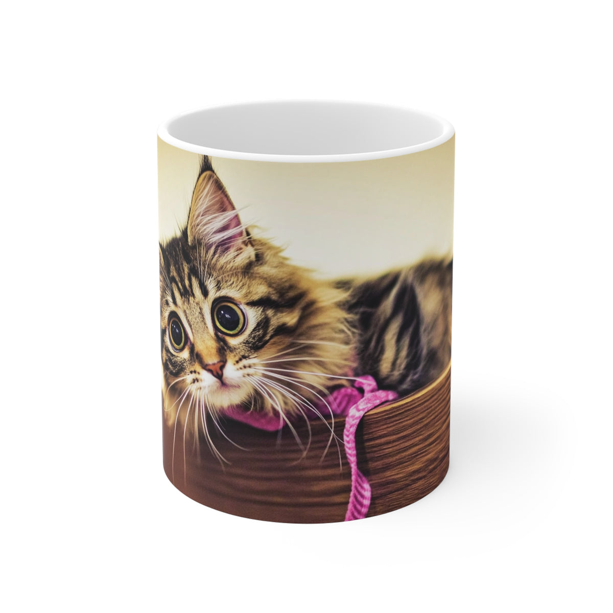 Cute Kitten 11oz White Mug – Adorable Cat Coffee Cup for Cat Lovers
