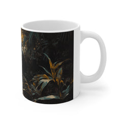 Panther in Golden Foliage Mug — Black Panther Coffee Cup