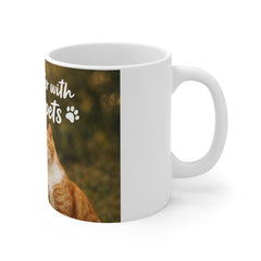 Life Is Better With Pets Mug — 11oz Coffee Cup for Dog & Cat Lovers