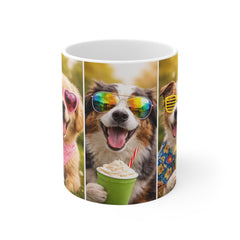Good Vibes Only – Funny Dogs in Sunglasses Mug