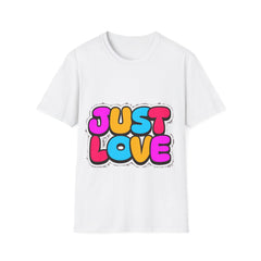 Just Love T-Shirt — Retro Bubble Letter Graphic Tee