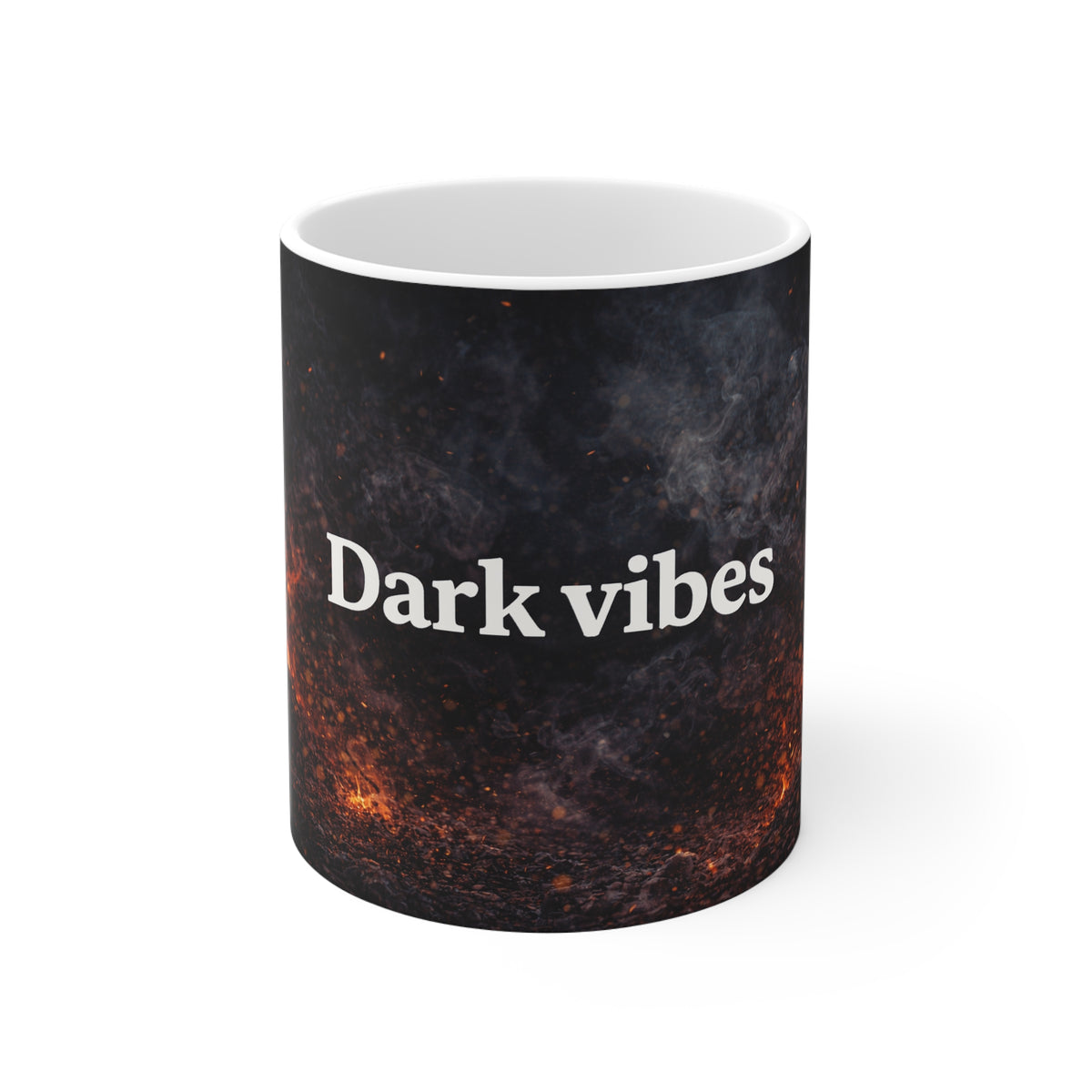 Dark Vibes Coffee Mug — Gothic Black Aesthetic 11oz Ceramic Mug