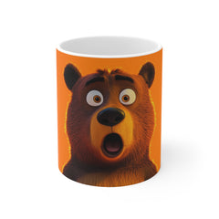 Surprised Bear Coffee Mug — Cute Cartoon Bear Face 11oz Ceramic Mug