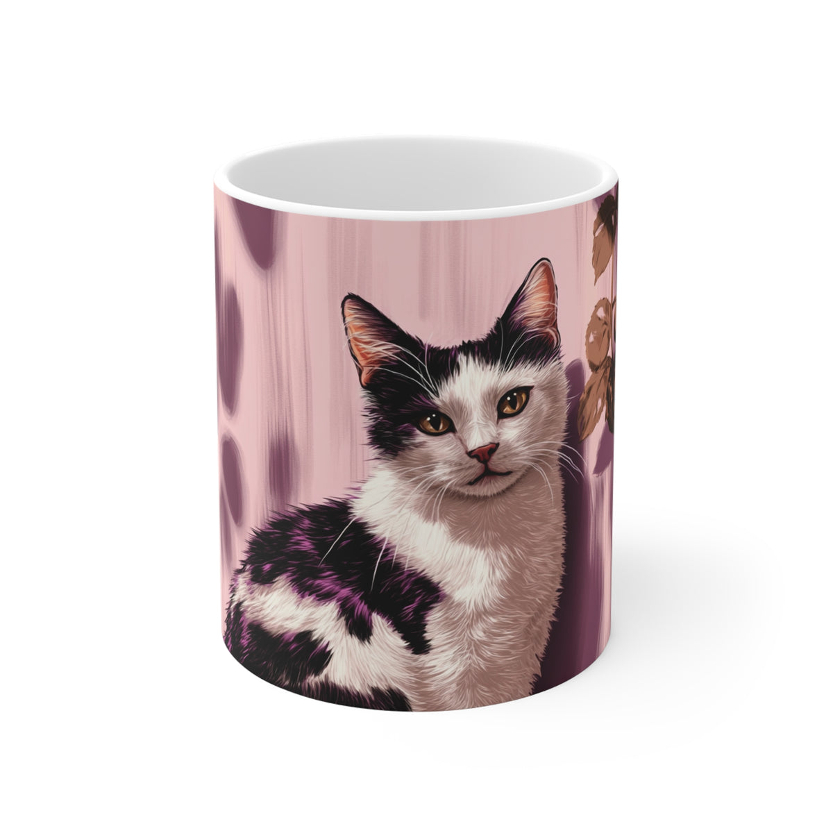 Cat Portrait Mug — 11oz White Ceramic Coffee Cup