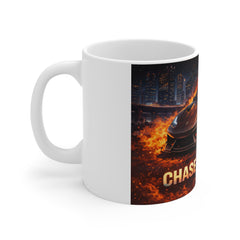 Chase the Thrill Car Mug — Sports Car Flames Coffee Cup