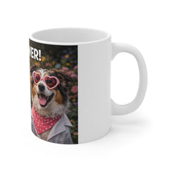 Girl Power Dog Mug — Cute Heart Sunglasses Puppies Coffee Cup