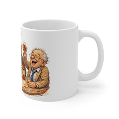 Funny Drunk Old Men Coffee Mug — Humorous Bar Scene 11oz Ceramic Mug