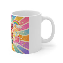 Living My Best Life Mug — Colorful Retro Rainbow Coffee Cup