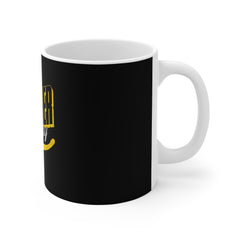 Conquer The Day Coffee Mug — Motivational Black & Gold Ceramic Mug