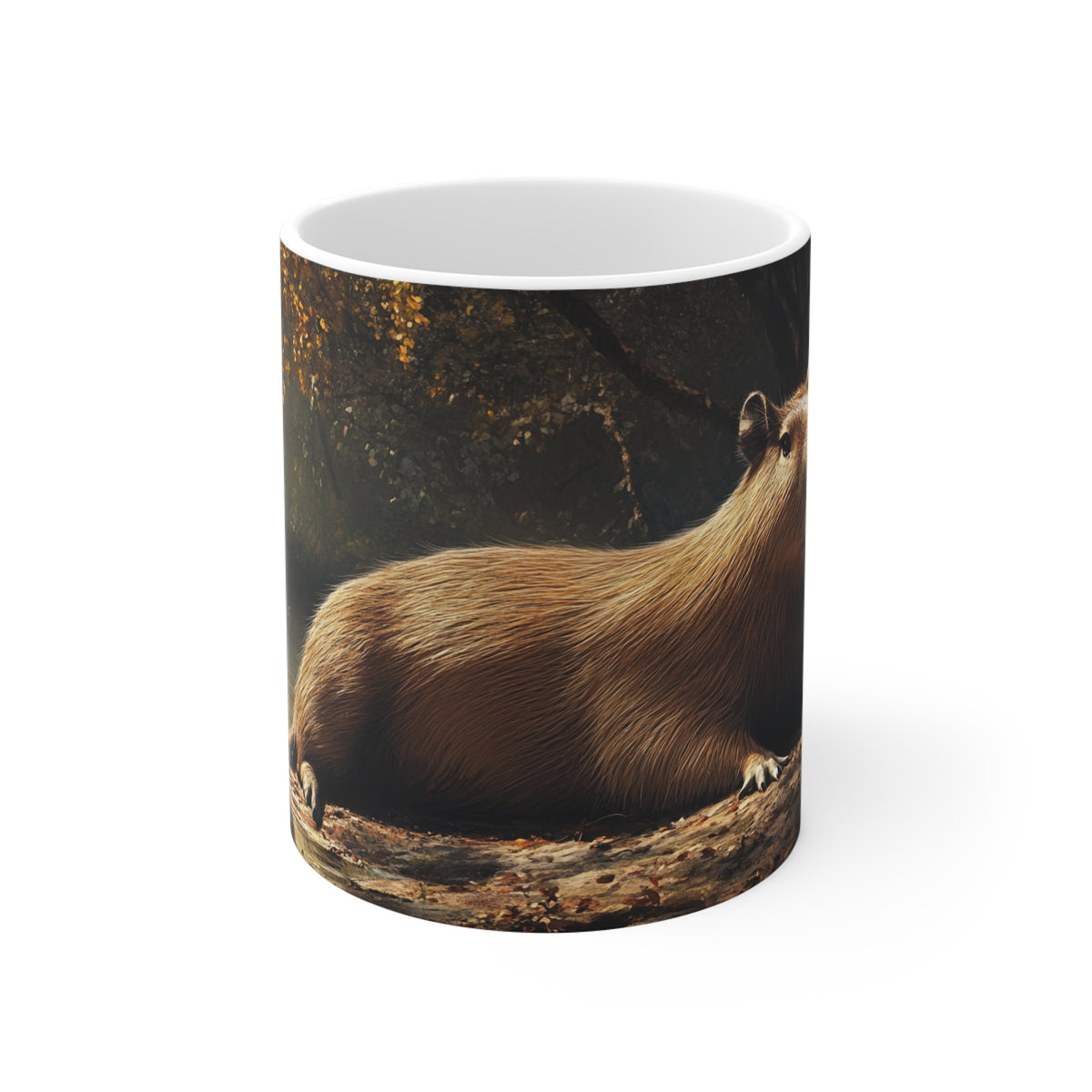 Otter by the River 11oz White Mug - Nature Animal Coffee Cup