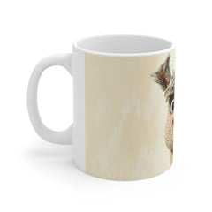 Happy Llama Coffee Mug — Cute Smiling Alpaca 11oz Ceramic Mug, Funny Animal Gift for Coworkers & Kids