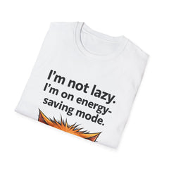 I'm Not Lazy Cat T-Shirt — "On Energy-Saving Mode" Funny Graphic Tee