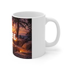 Vibes Sunset Beach Coffee Mug — Tropical Boho 11oz Ceramic