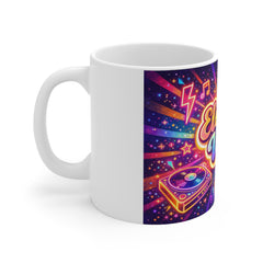 Electric Vibes Mug — Retro Neon Music Coffee Cup